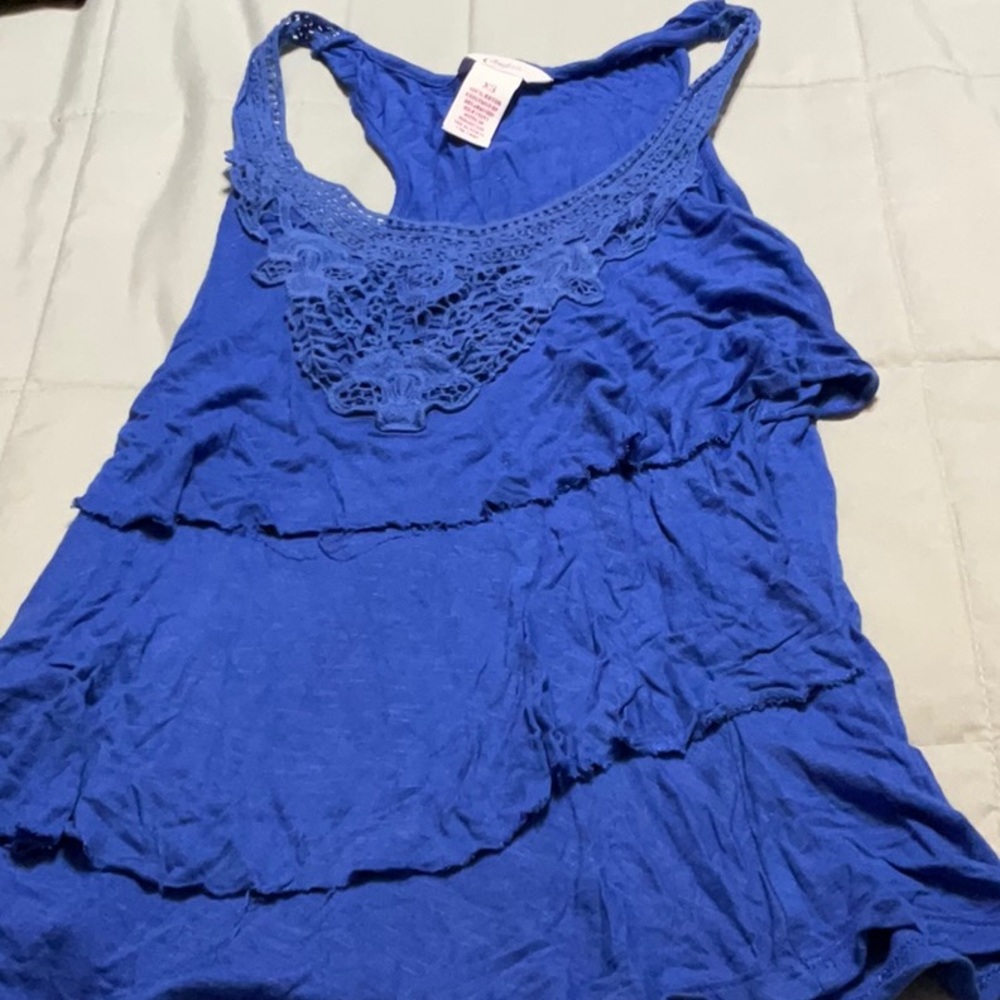 Blue Accented Racerback Tank Top